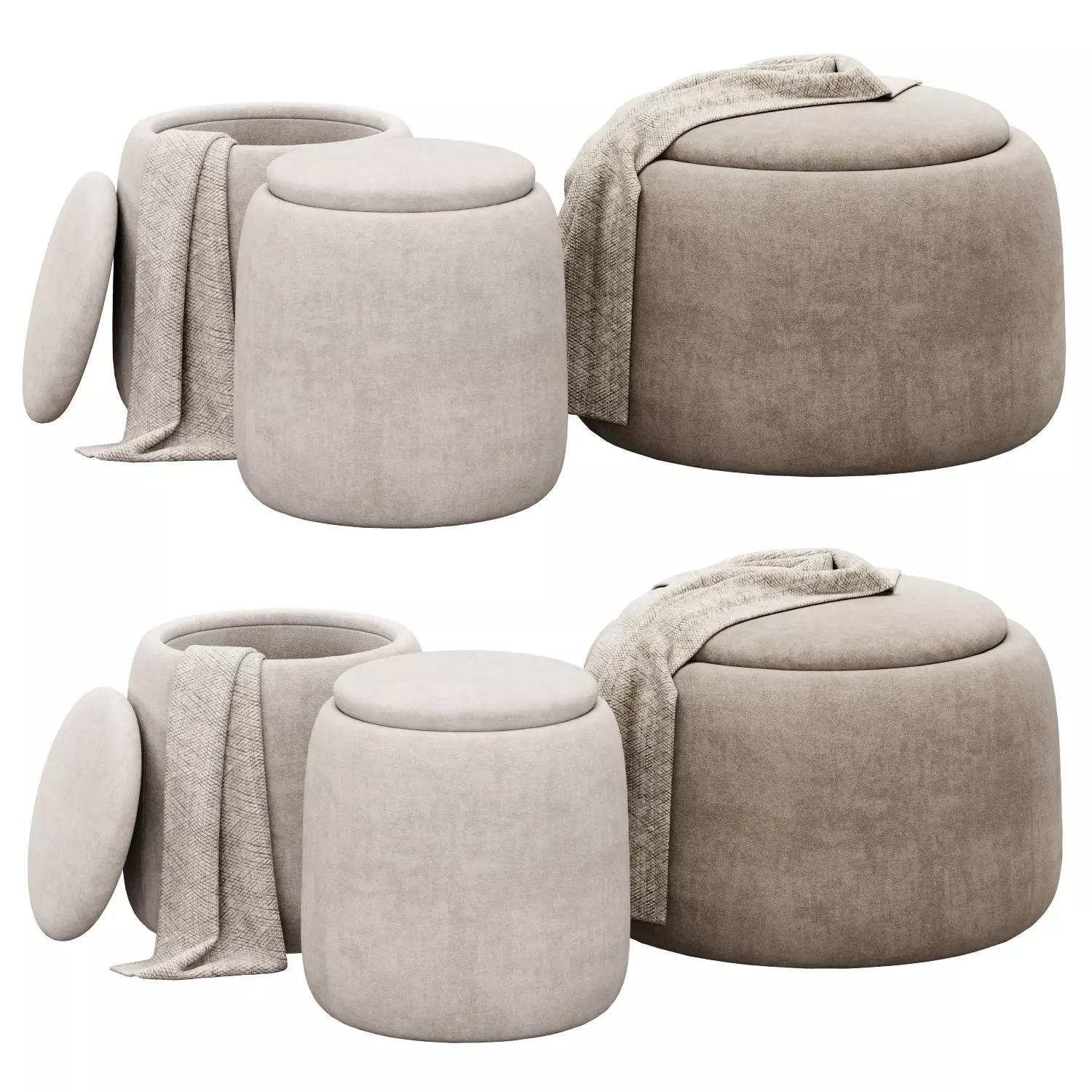 Dodd Storage Ottomans set 3D model_0