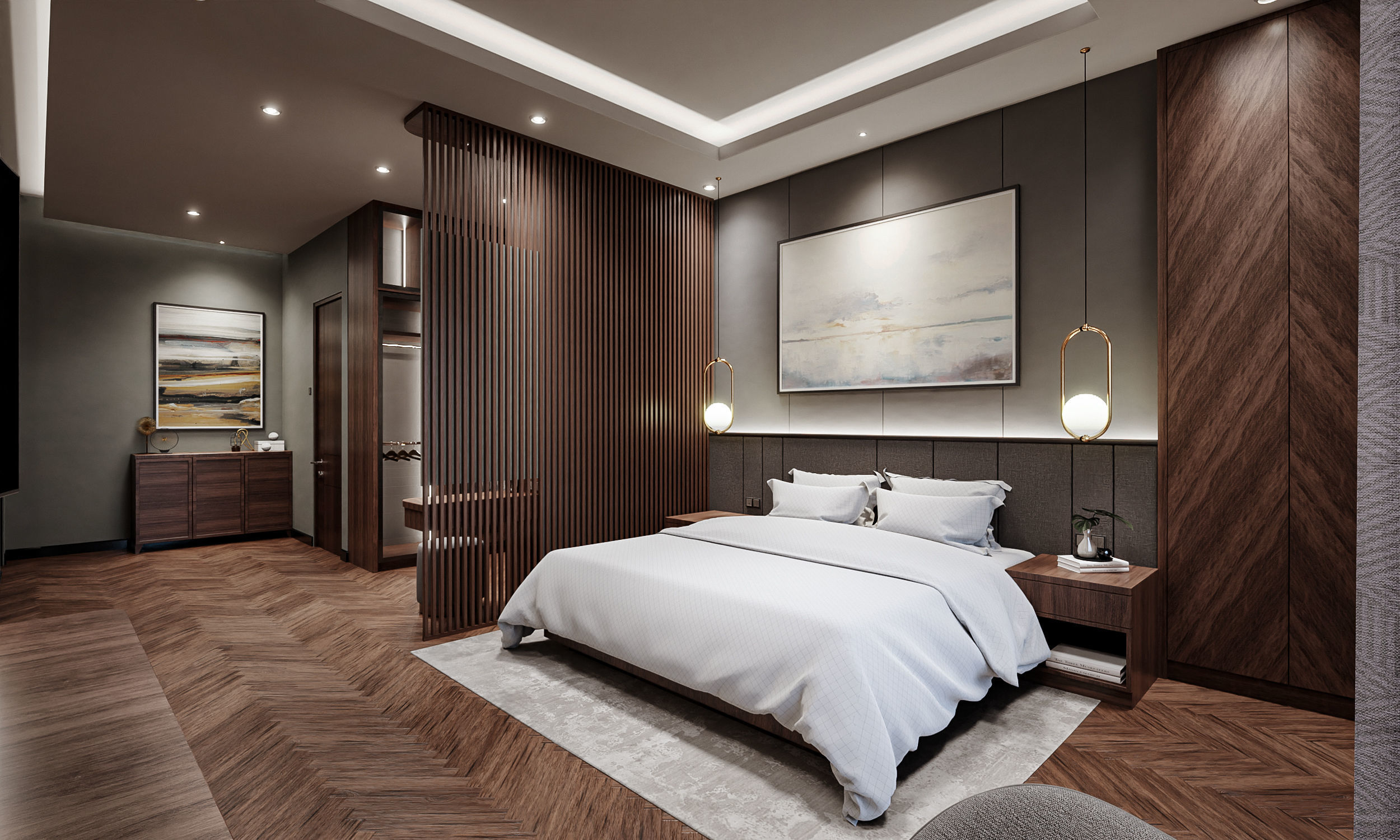 Bedroom Interior Blender - Fbx - Obj 3D model_1