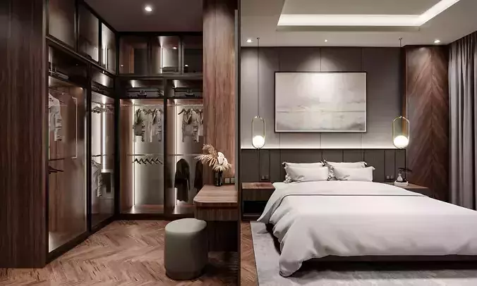 Bedroom Interior Blender - Fbx - Obj 3D model