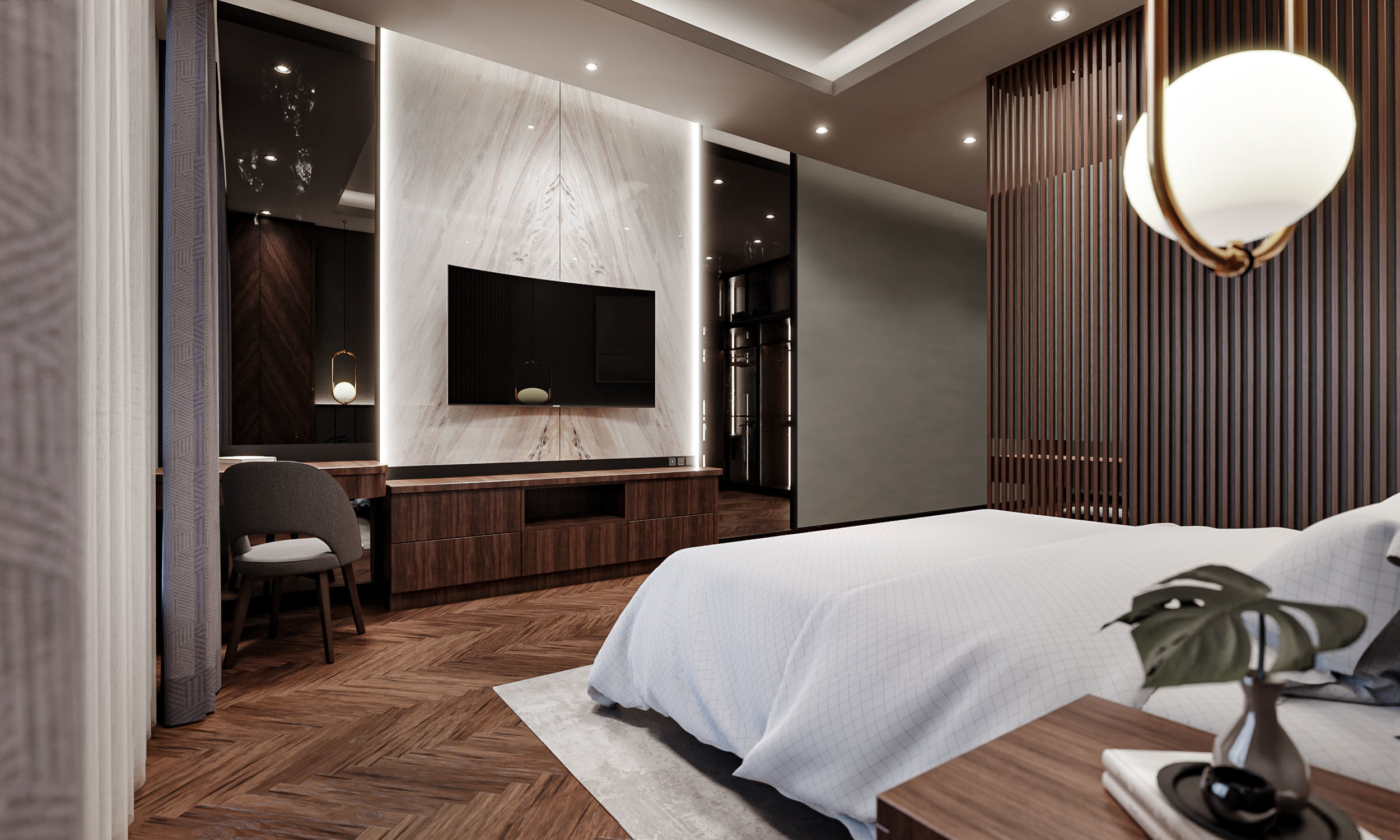 Bedroom Interior Blender - Fbx - Obj 3D model_2