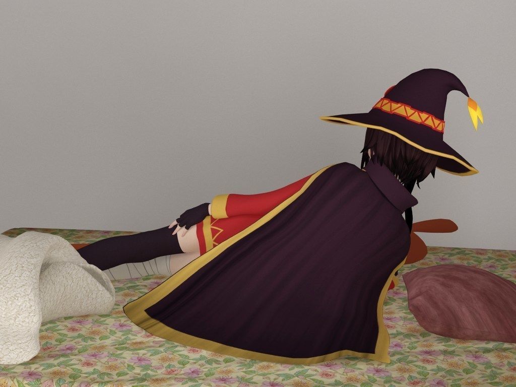 Megumin anime girl pose 06 3D model_6