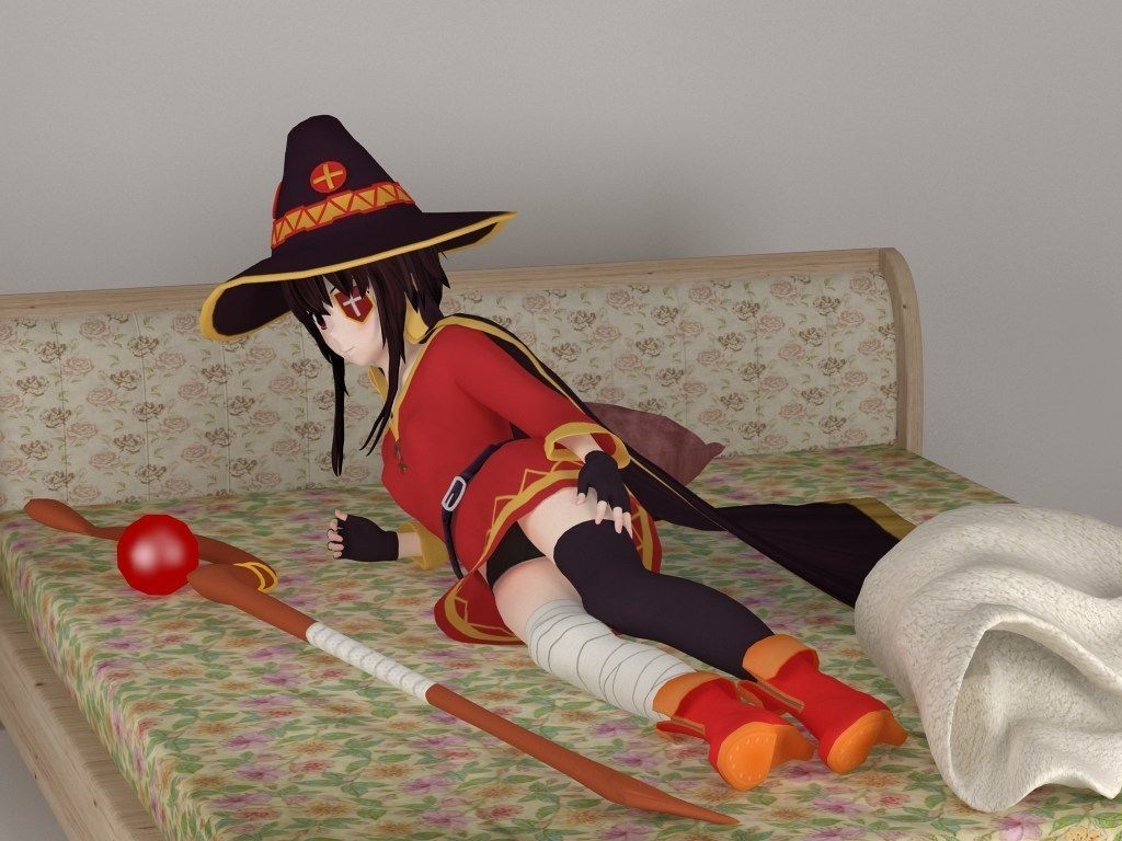 Megumin anime girl pose 06 3D model_3