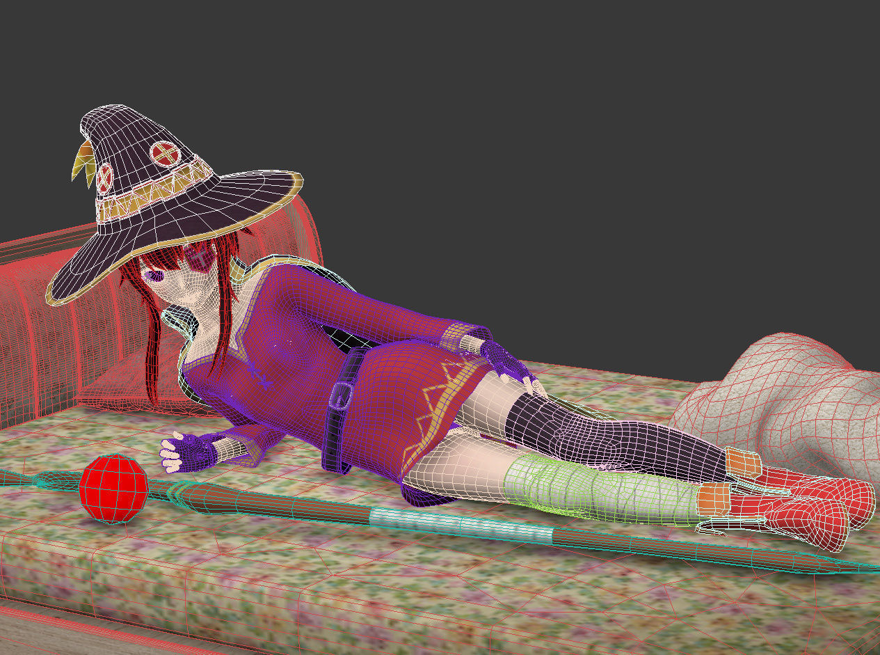 Megumin anime girl pose 06 3D model_14