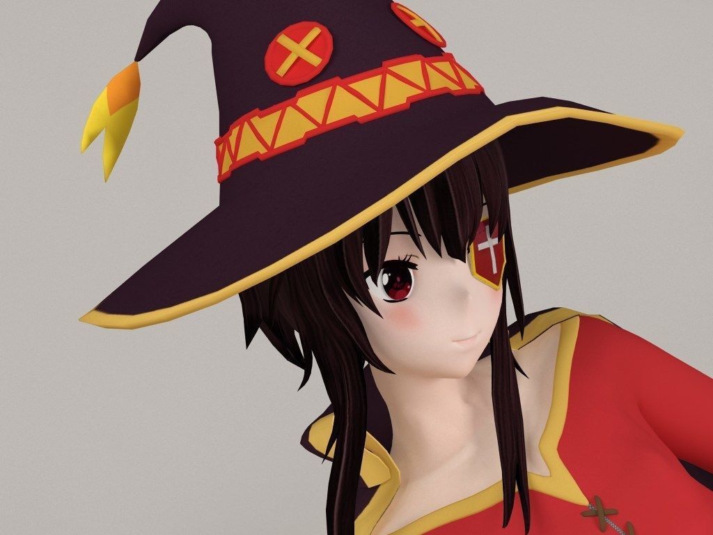 Megumin anime girl pose 06 3D model_13