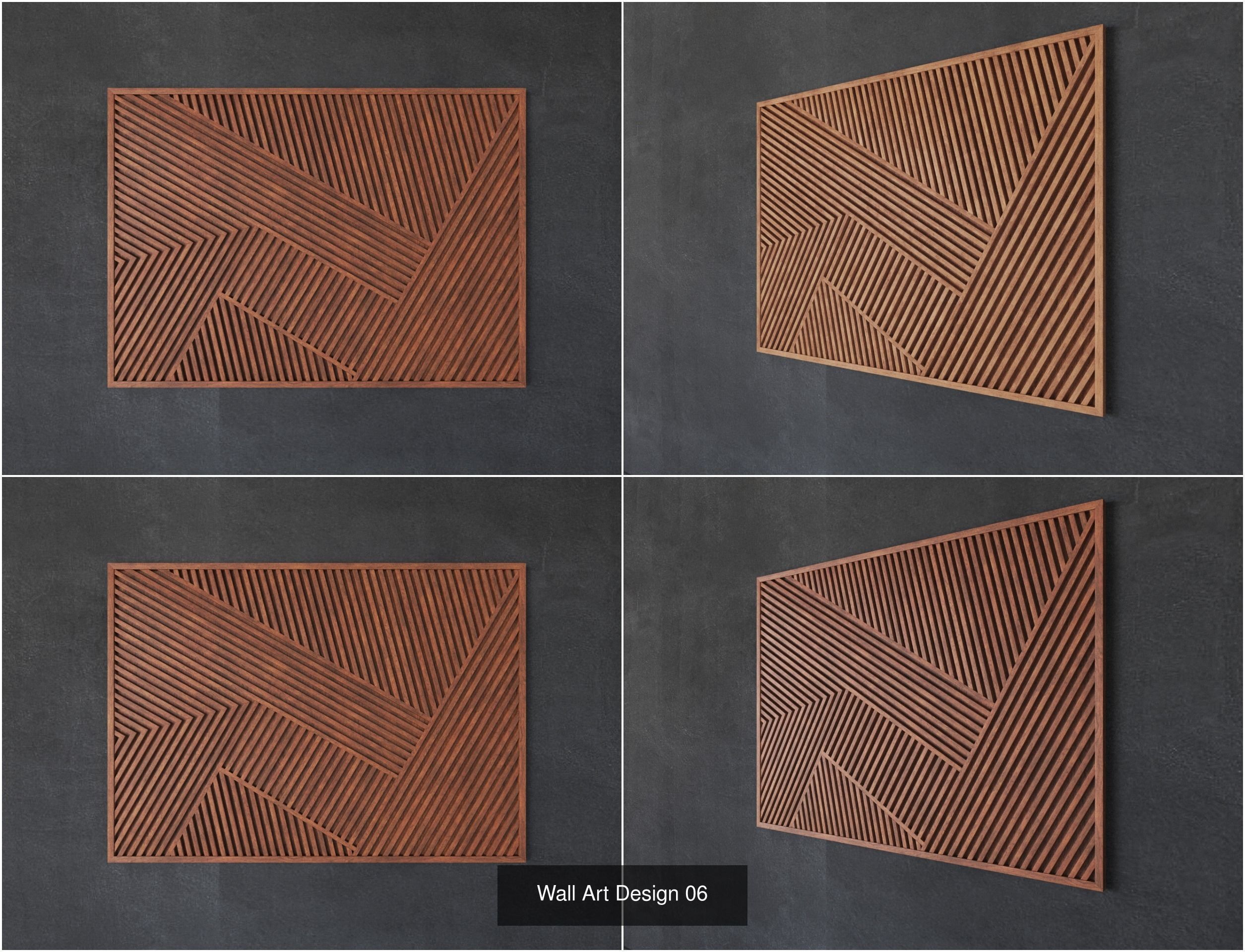 Wooden Wall Deco 3D Model Collection_6