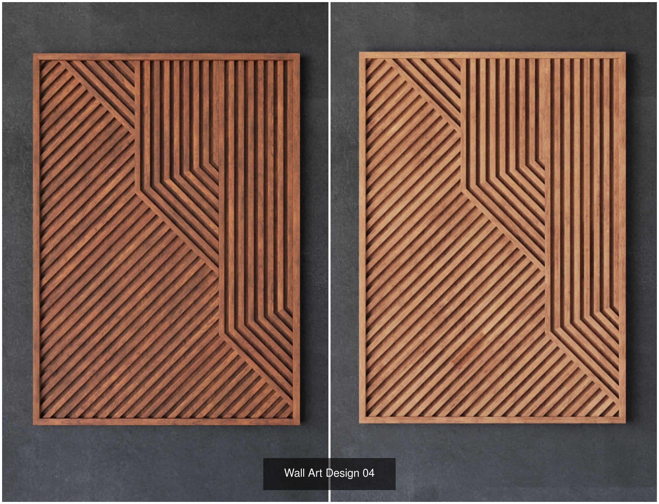 Wooden Wall Deco 3D Model Collection_4