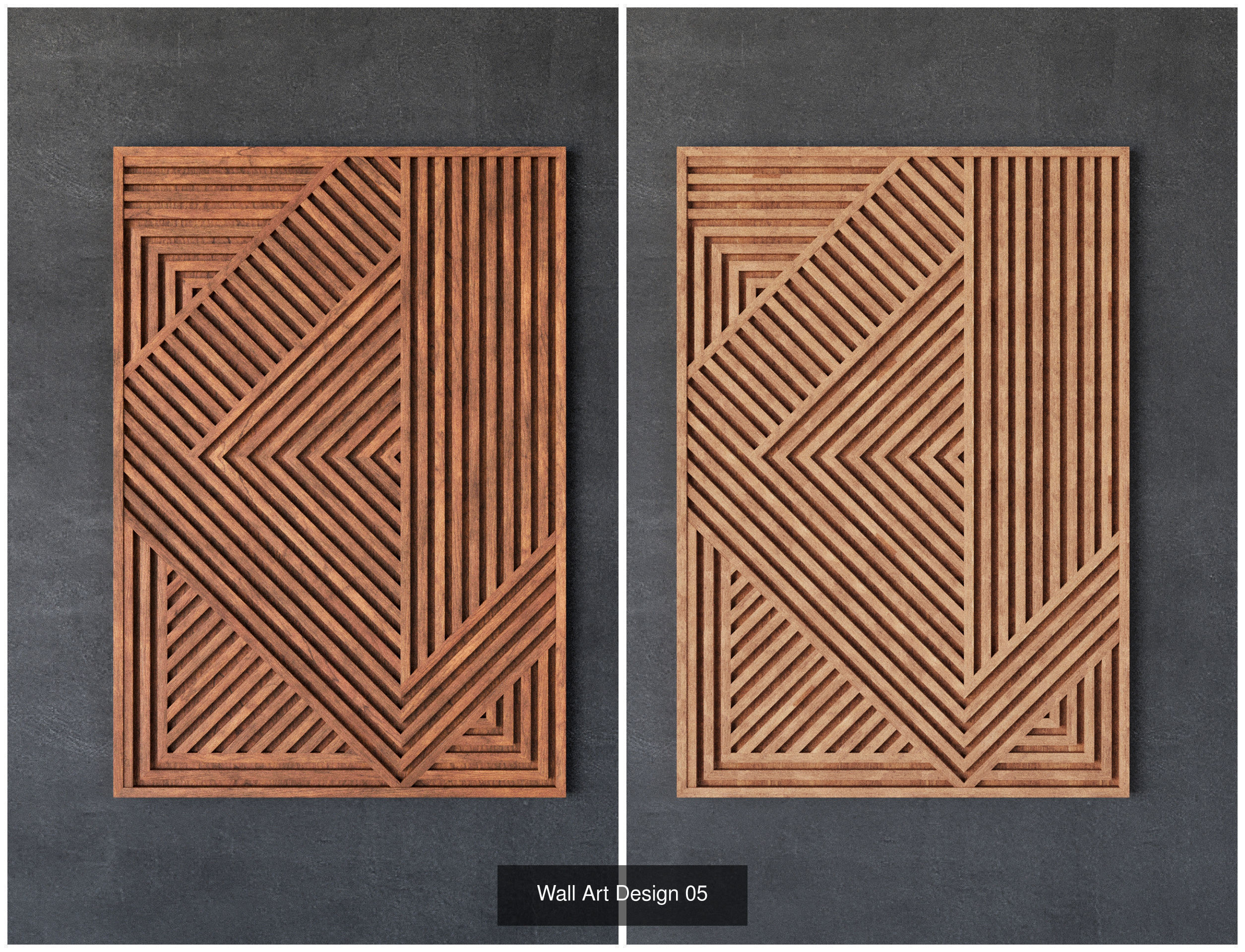 Wooden Wall Deco 3D Model Collection_5