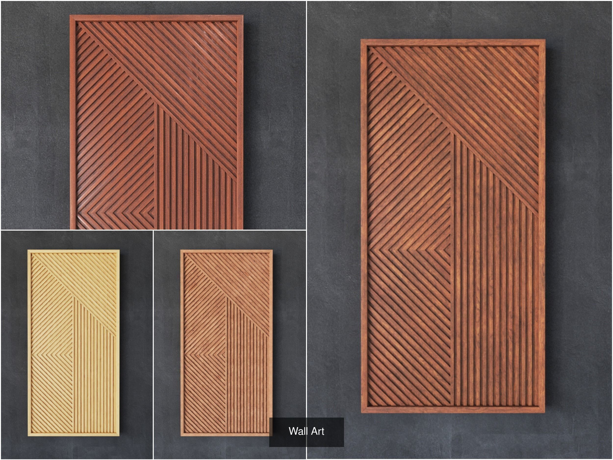 Wooden Wall Deco 3D Model Collection_1