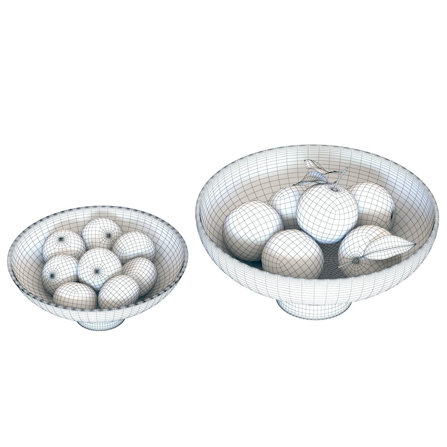 Food Set 04 - Bowls with Oranges and Mandarins 3D model_5