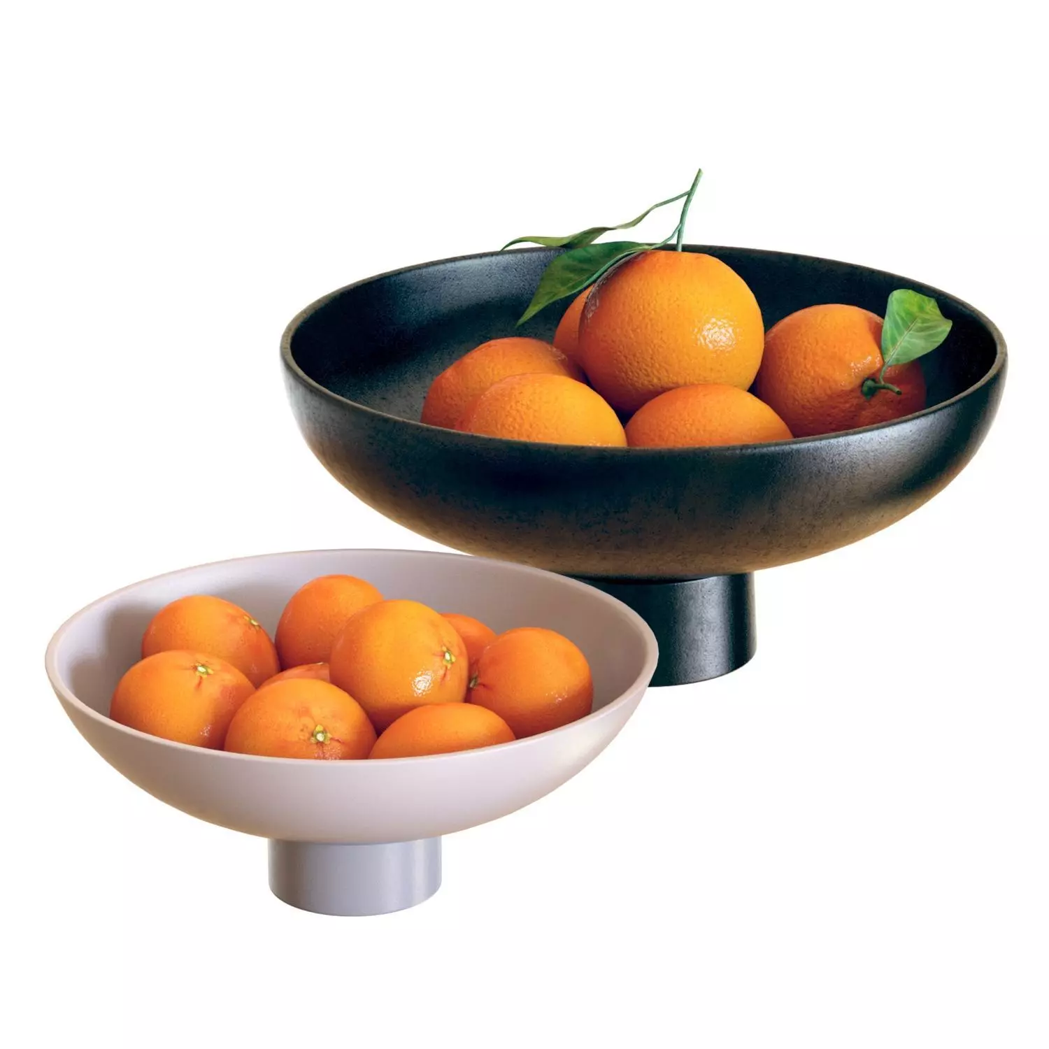 Food Set 04 - Bowls with Oranges and Mandarins 3D model_0