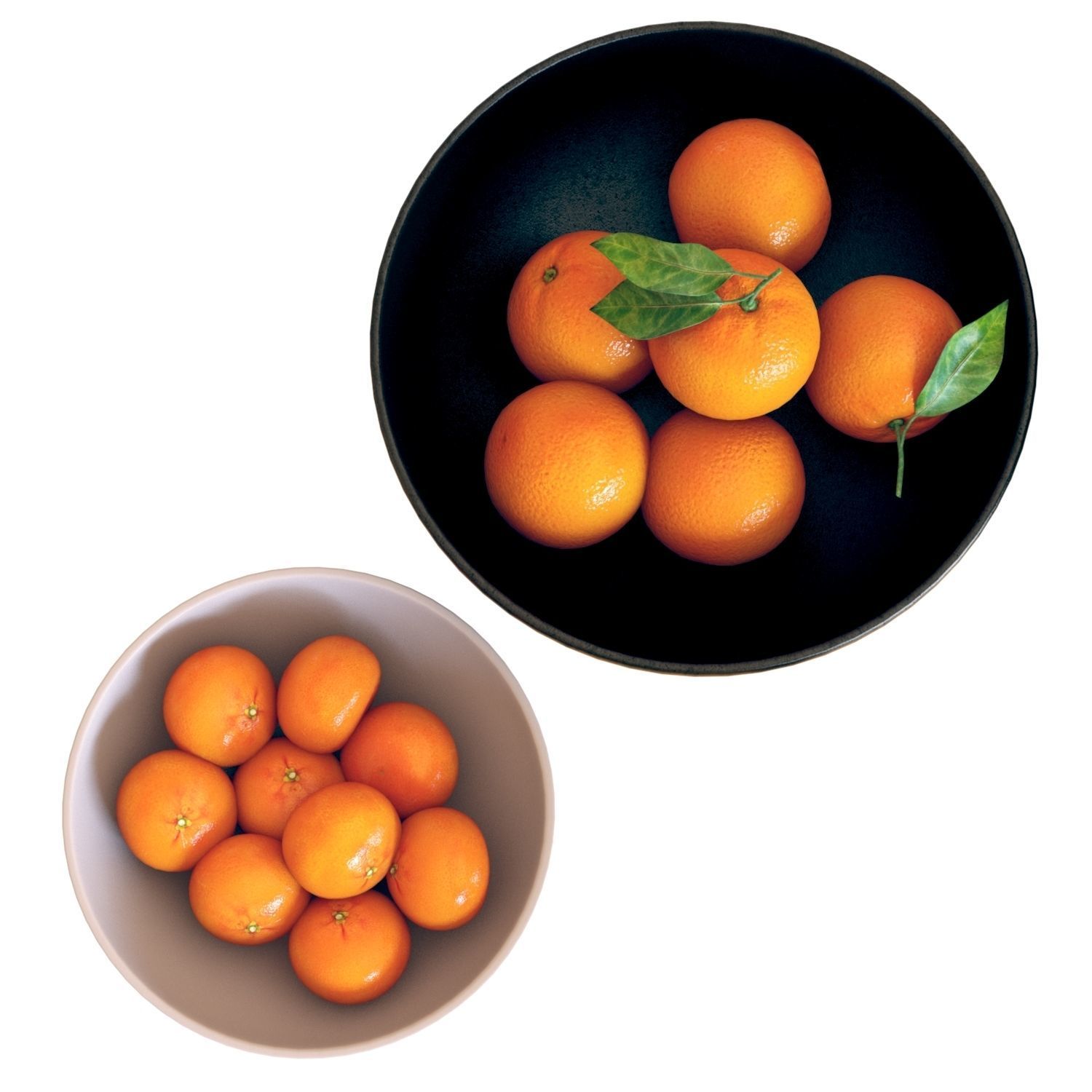 Food Set 04 - Bowls with Oranges and Mandarins 3D model_2