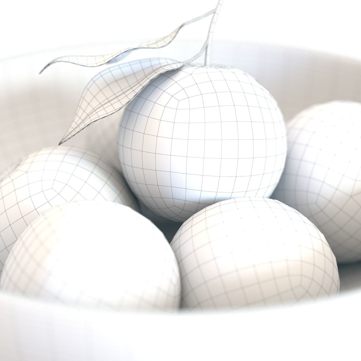 Food Set 04 - Bowls with Oranges and Mandarins 3D model_7