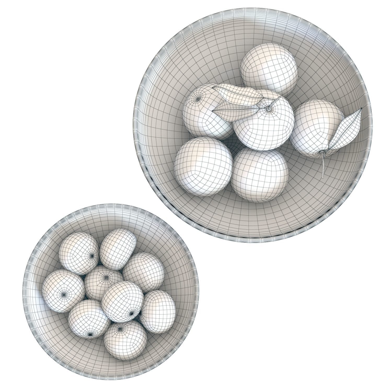 Food Set 04 - Bowls with Oranges and Mandarins 3D model_3