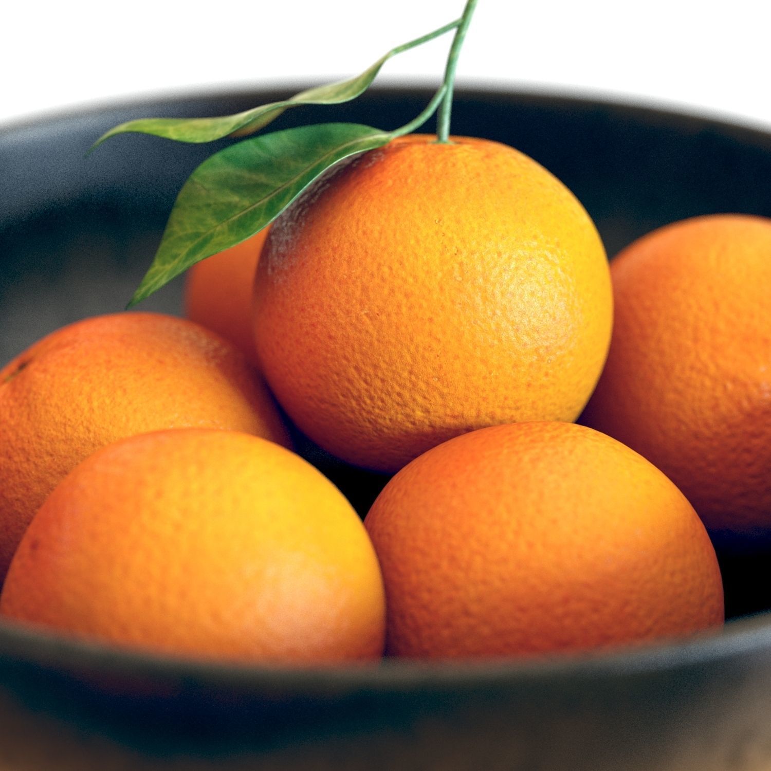 Food Set 04 - Bowls with Oranges and Mandarins 3D model_6