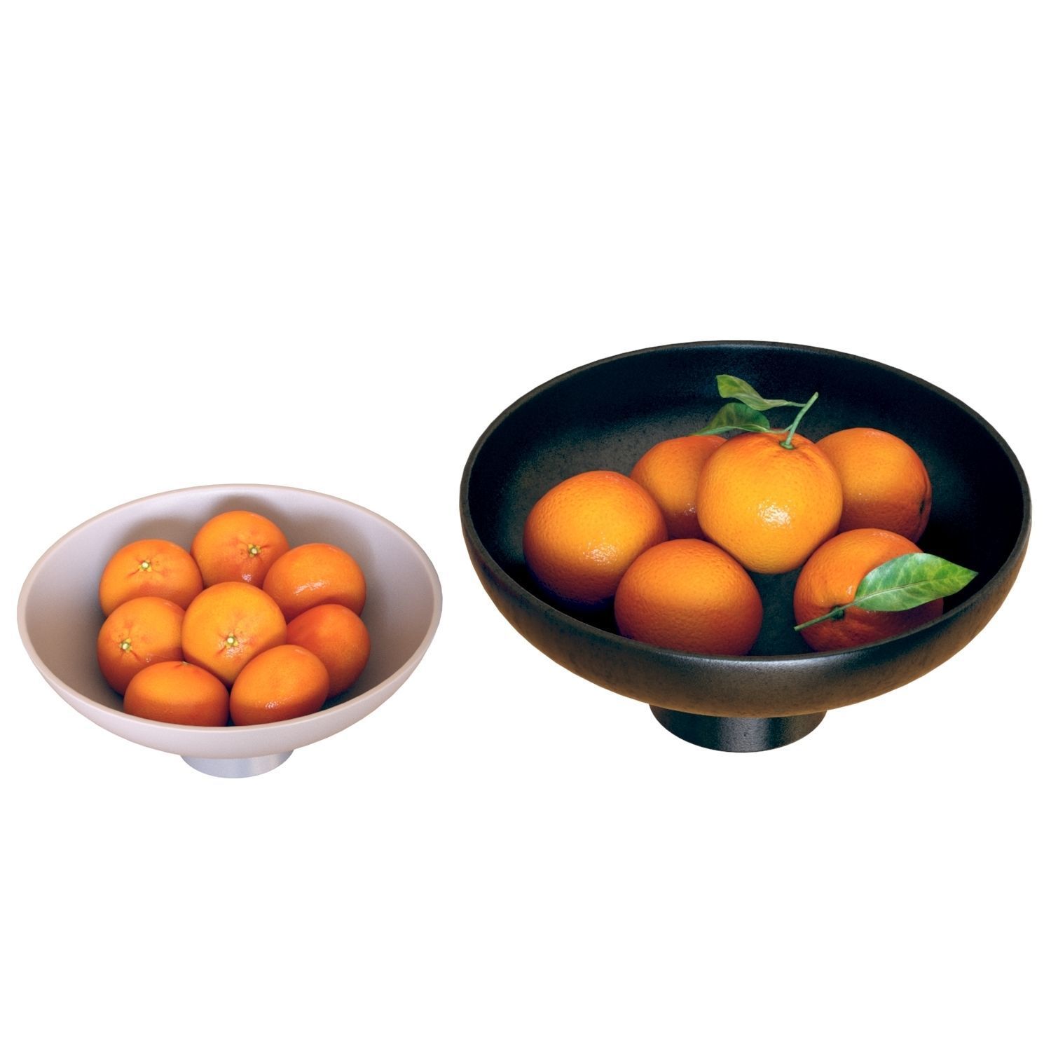 Food Set 04 - Bowls with Oranges and Mandarins 3D model_4