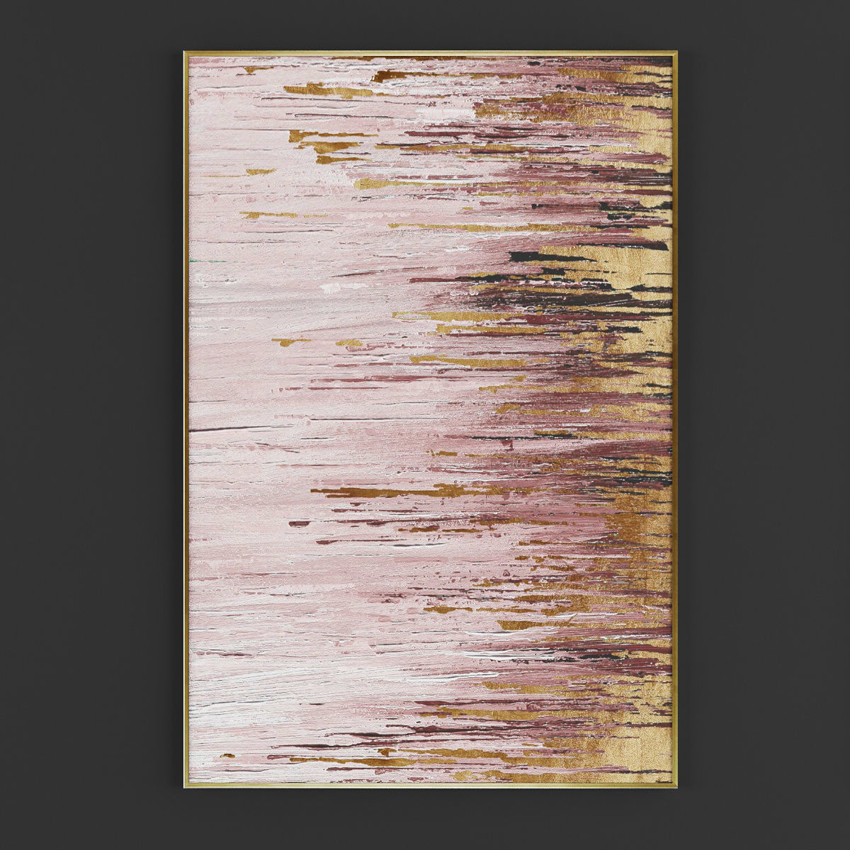 Pictures252 abstract painting with gold and lines 3D model_3