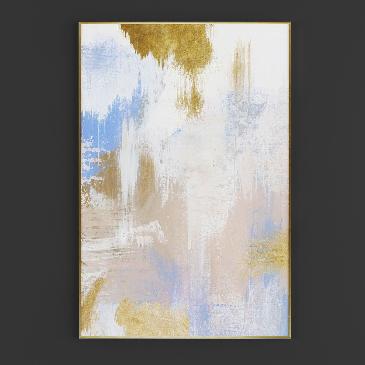 Pictures252 abstract painting with gold and lines 3D model_1