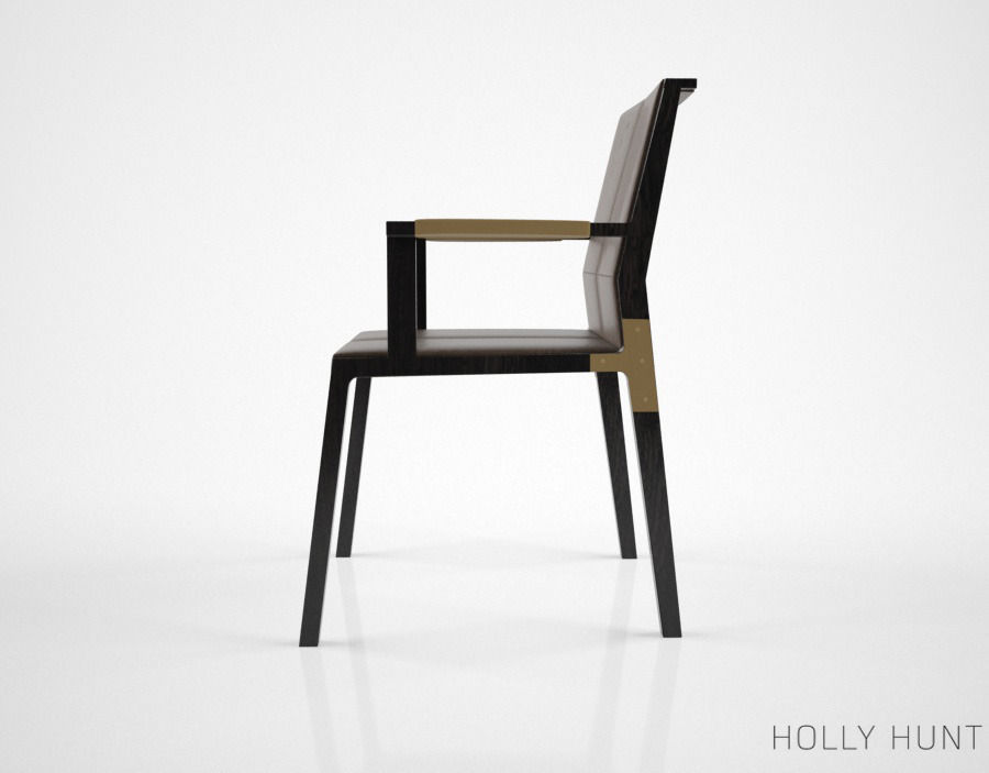 Holly Hunt Hadrien dining armchair 3D model_1