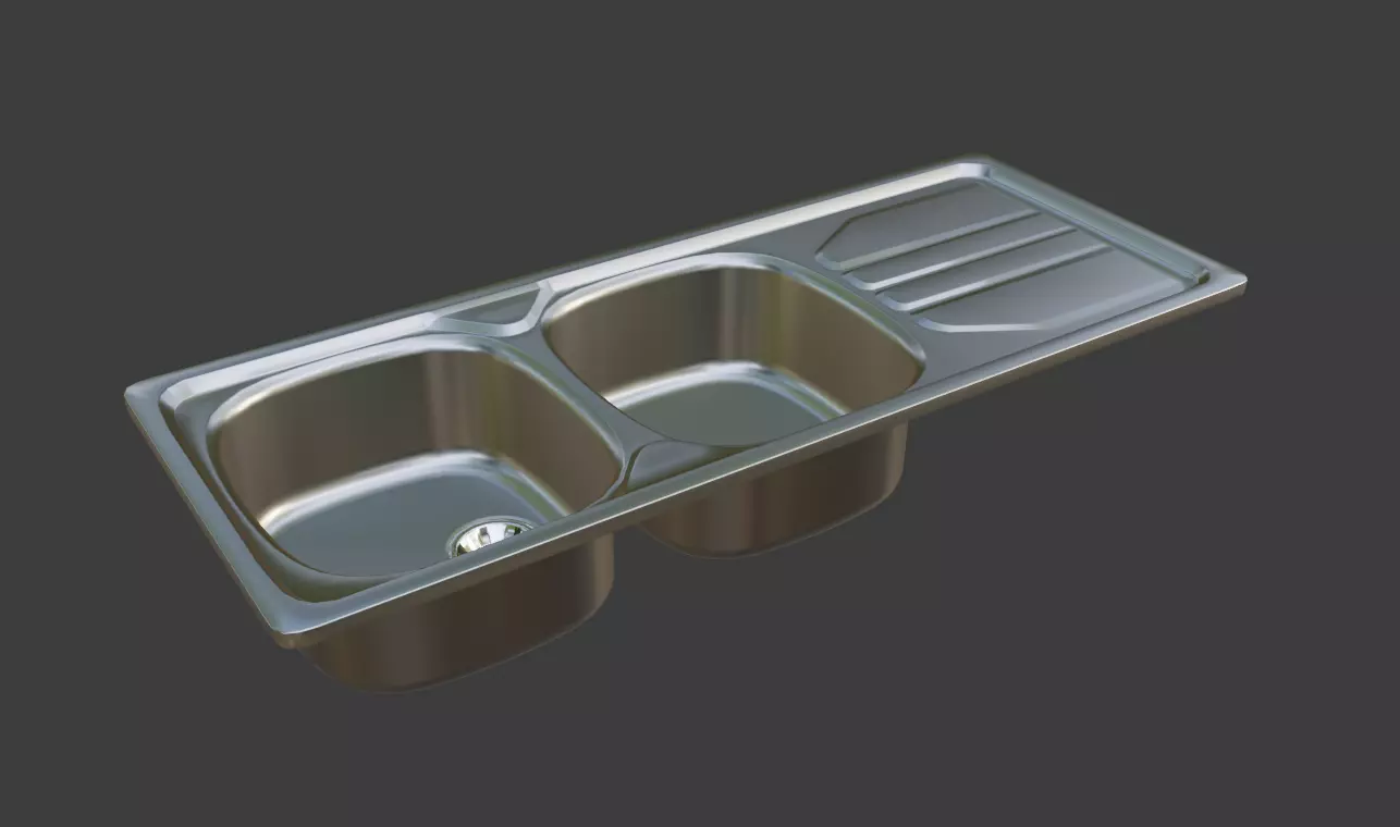 Stainless Steel Kitchen Sink 3D model