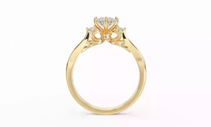 gold engagement ring 5mm diamond