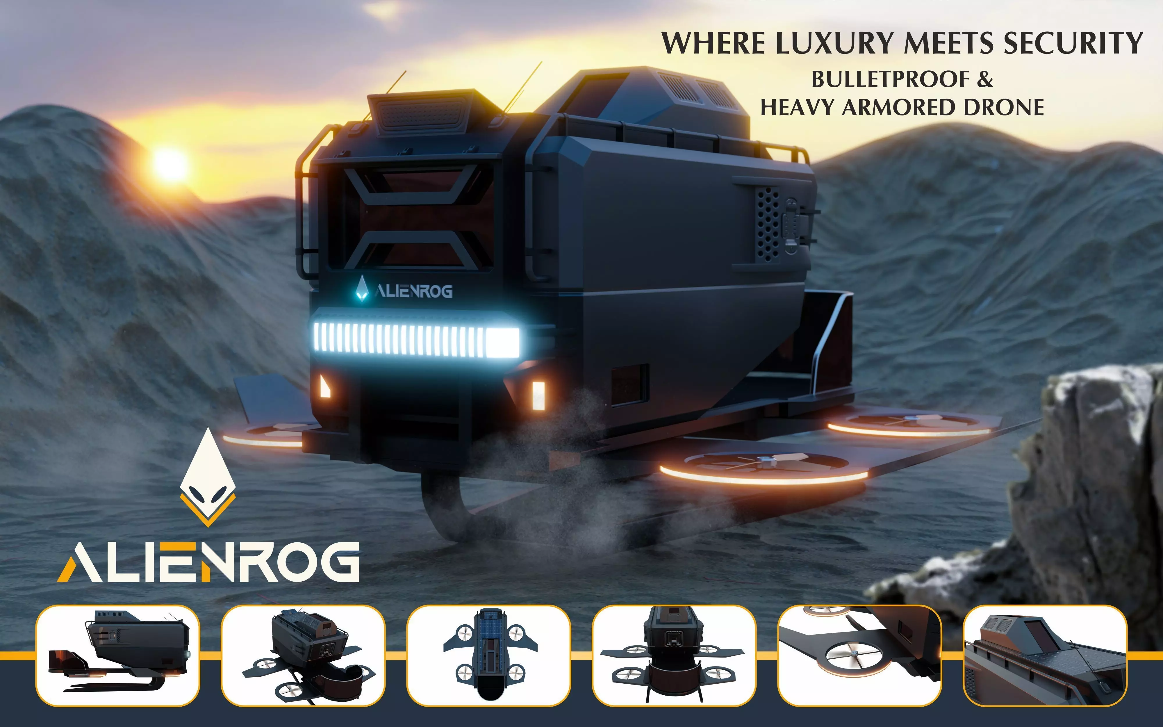 Drone 3D Model alien rog vehicle 3D model