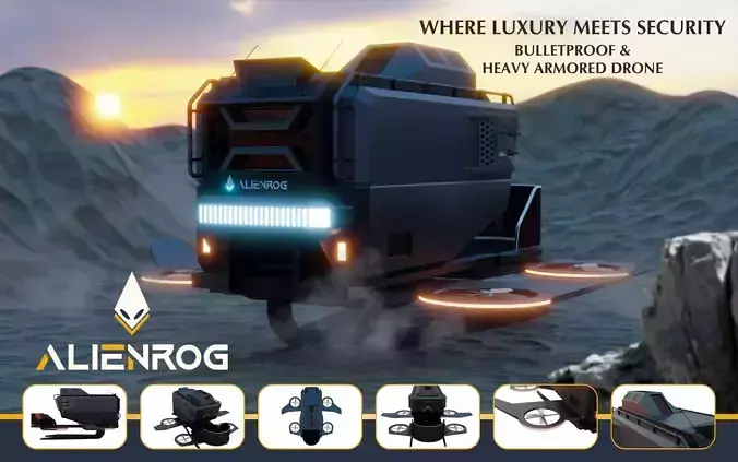 Drone 3D Model alien rog vehicle 3D model