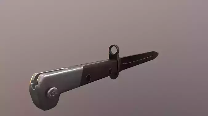 Belgian bayonet 1924 Low-poly 3D model