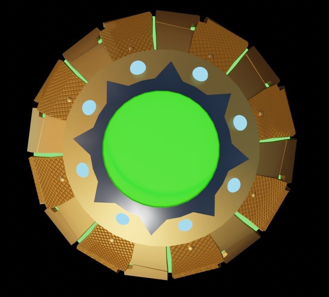 Green goblin pumpkin bomb Low-poly 3D model_1