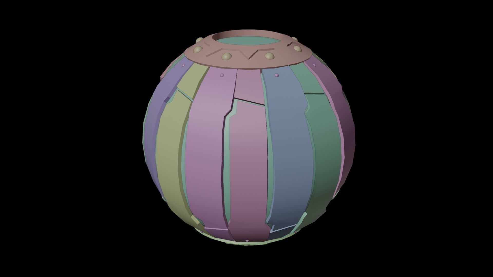 Green goblin pumpkin bomb Low-poly 3D model_2