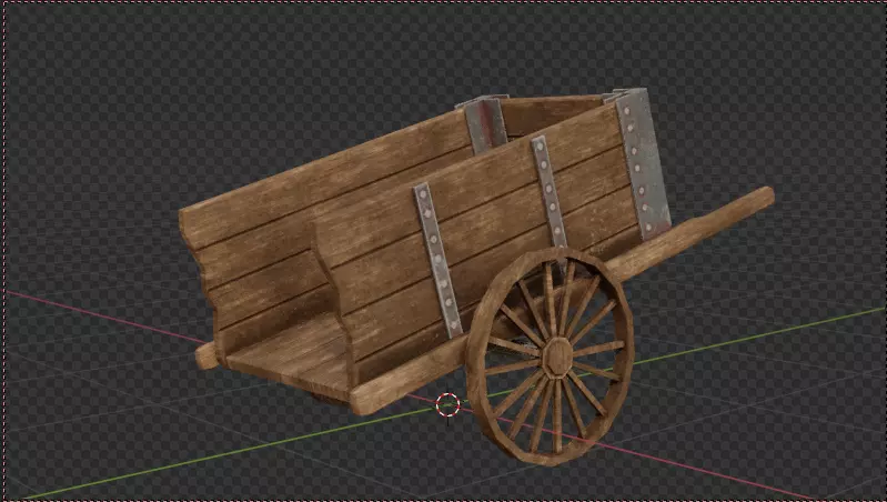 Old Style Cart  Low-poly 3D model_0