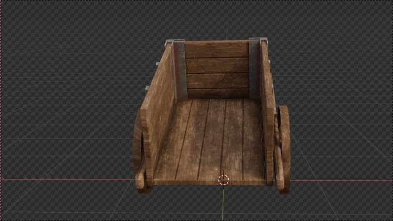 Old Style Cart  Low-poly 3D model_1
