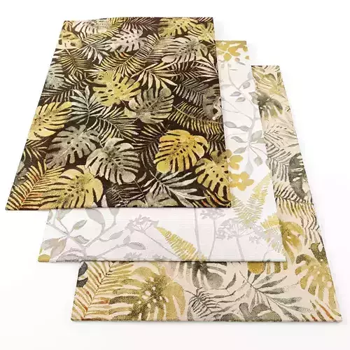 Rugs-1195 tropical leaves area rug -
