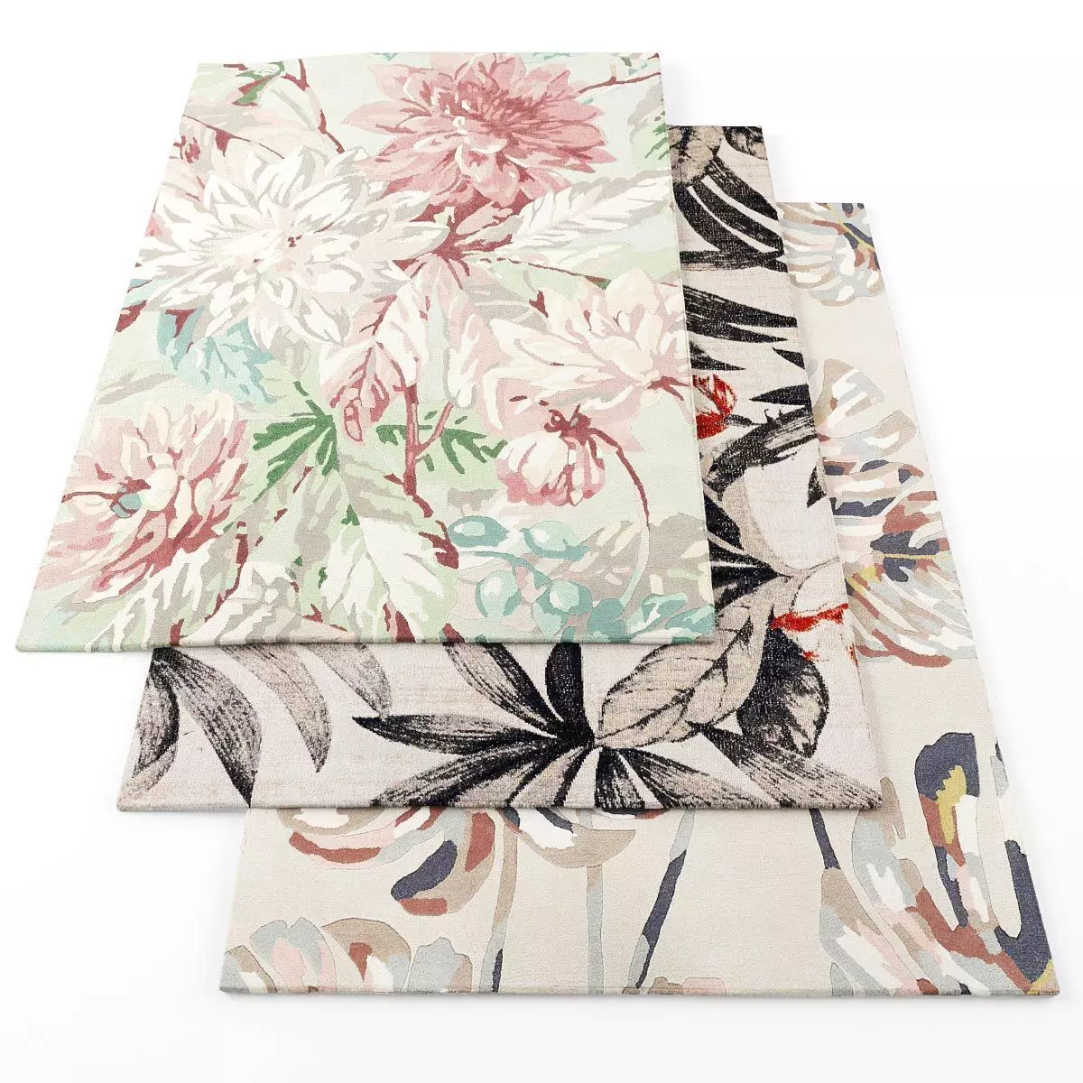 Rugs-1196 three floral rugs 3D model_0