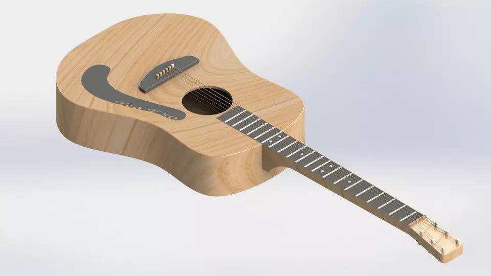 Guitar acoustic Free 3D model
