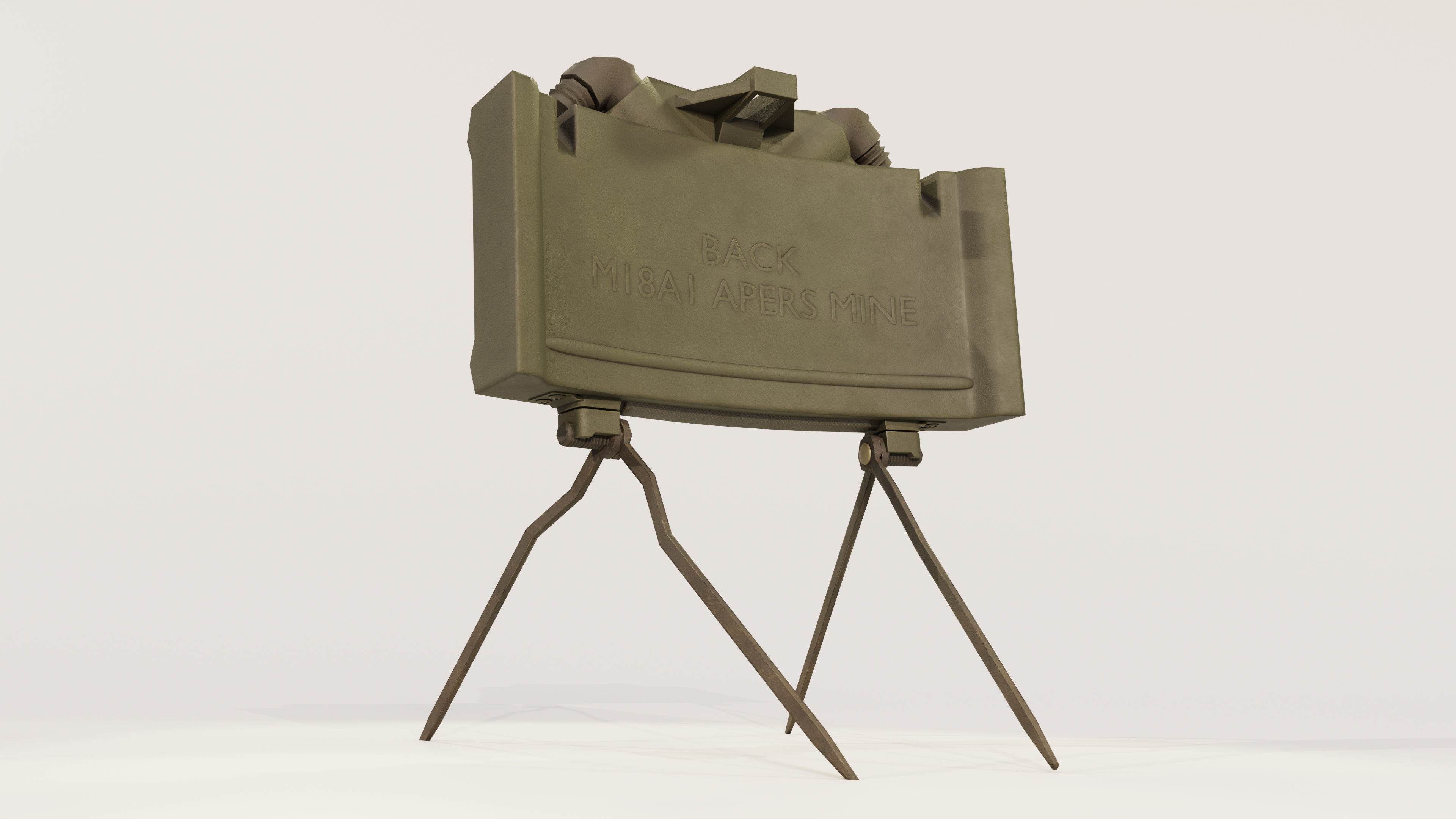 M18A1 Claymore Mine Low-poly 3D model_3
