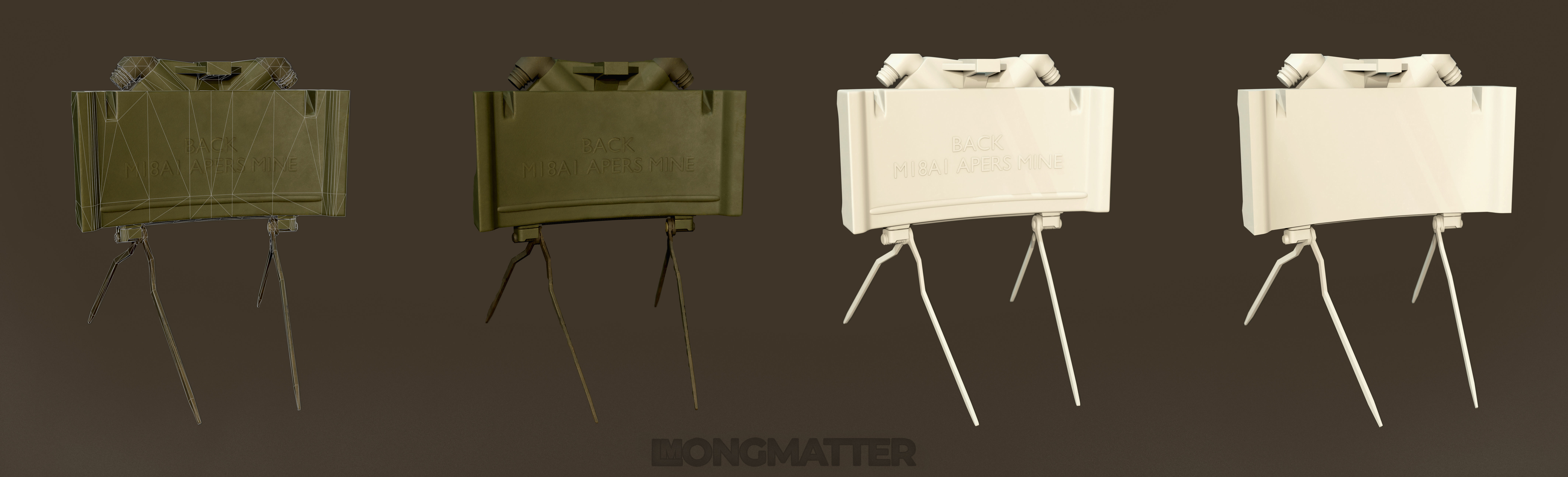 M18A1 Claymore Mine Low-poly 3D model_13
