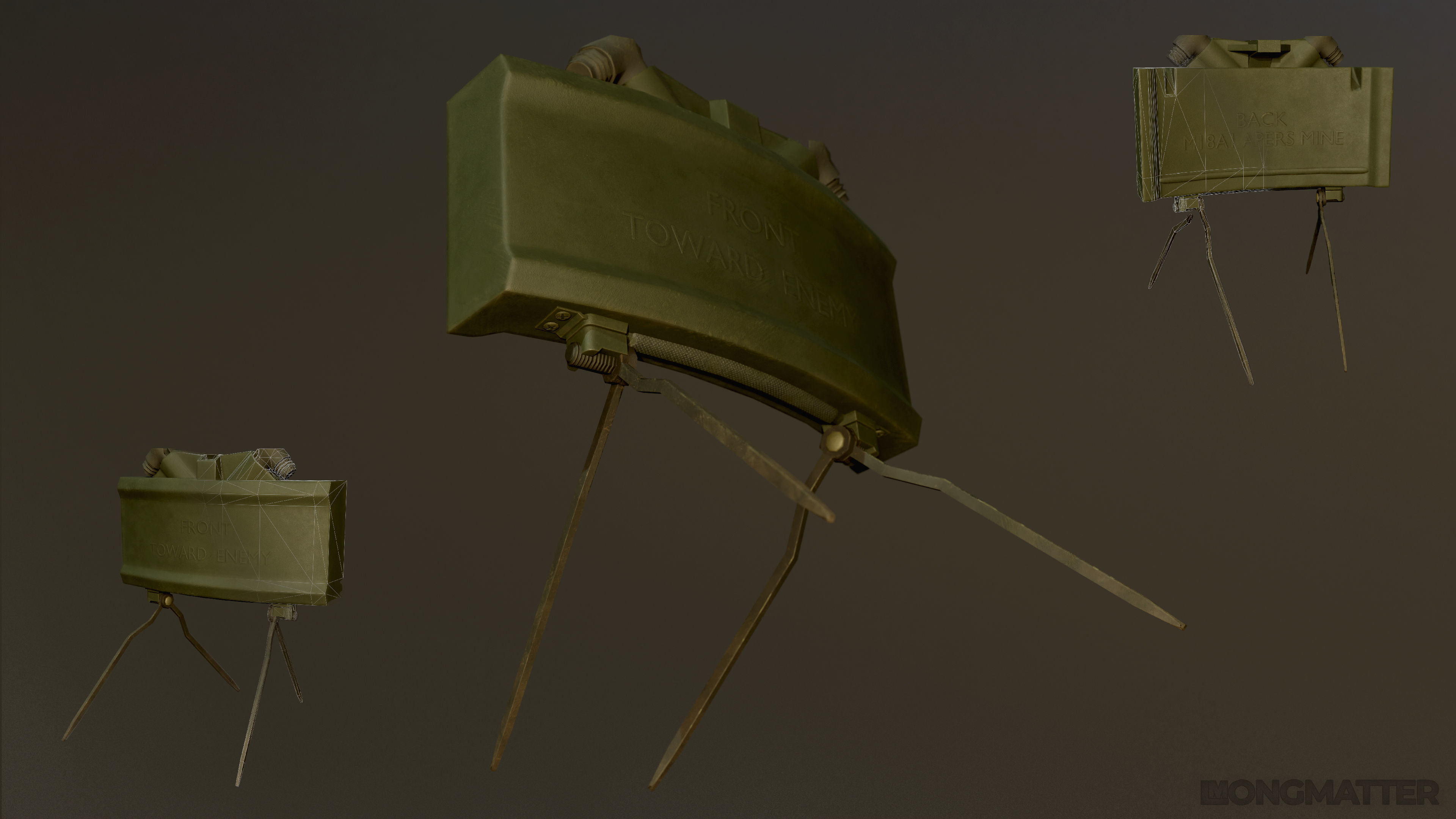 M18A1 Claymore Mine Low-poly 3D model_15