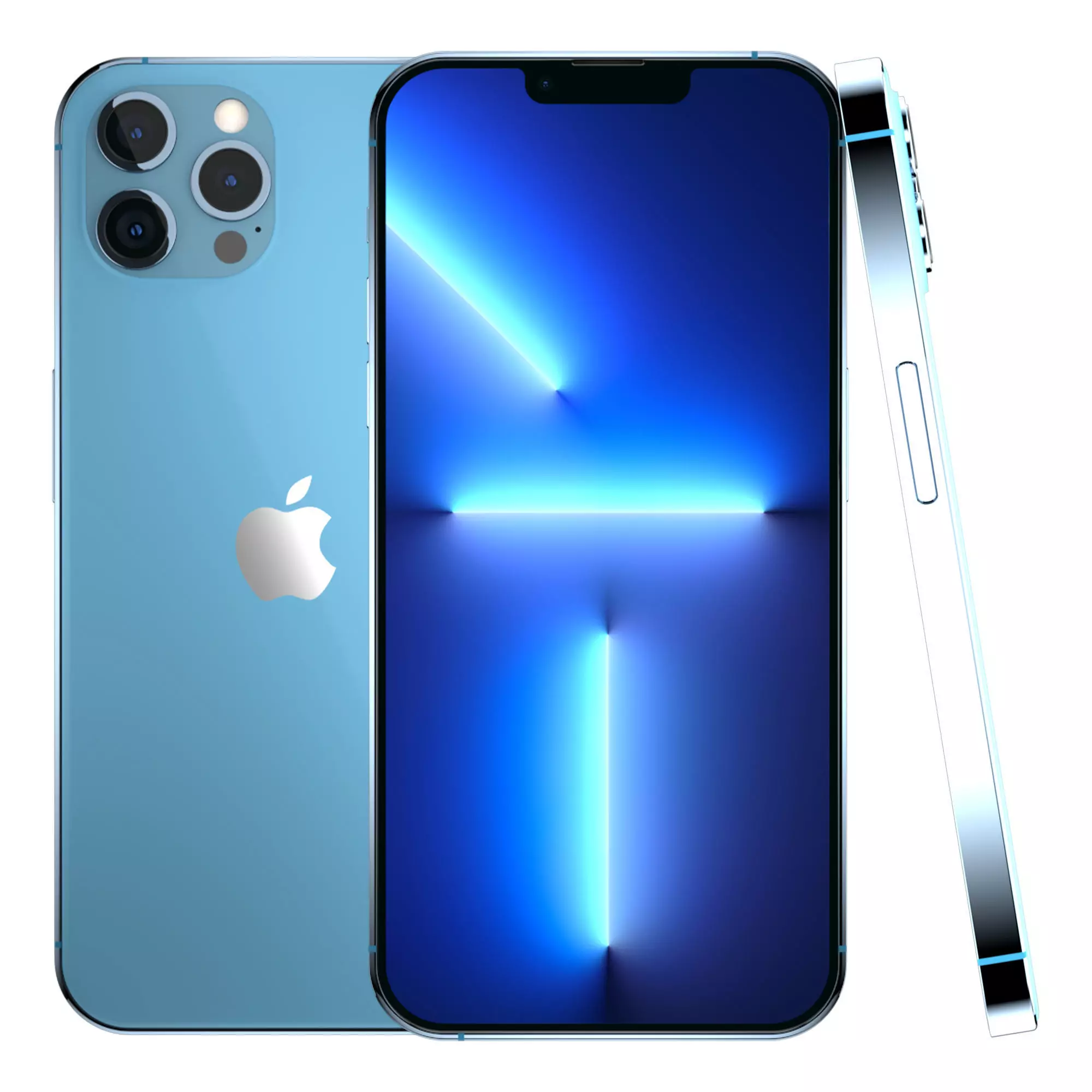 Apple iPhone 13 Pro Max Sierra Blue Low-poly 3D model_0
