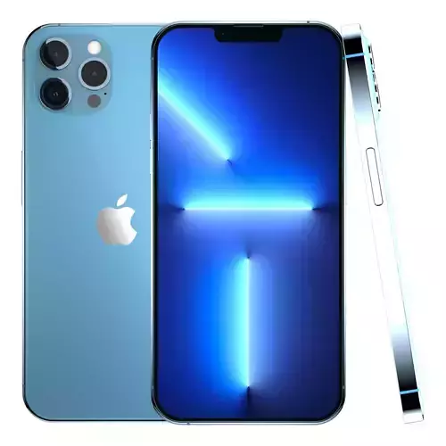 Apple iPhone 13 Pro Max Sierra Blue Low-poly 3D model