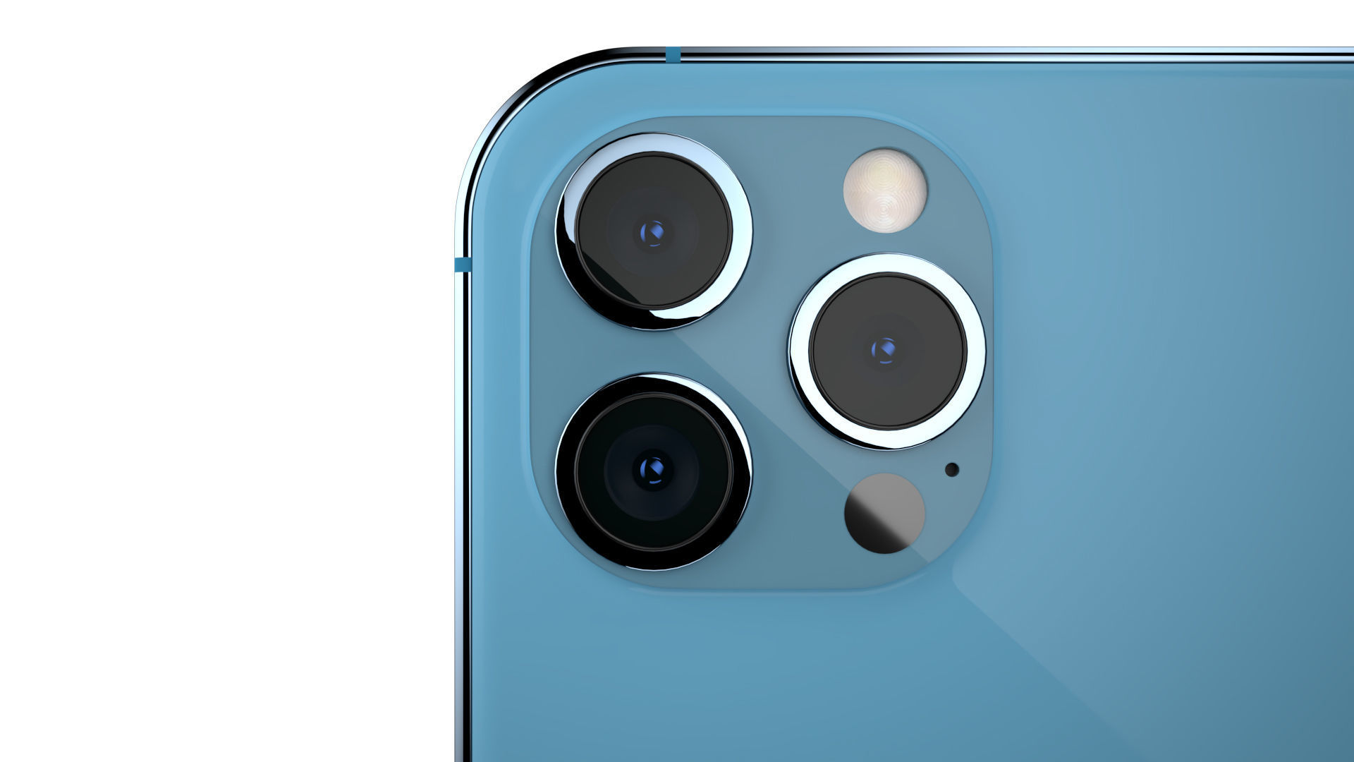 Apple iPhone 13 Pro Max Sierra Blue Low-poly 3D model_5
