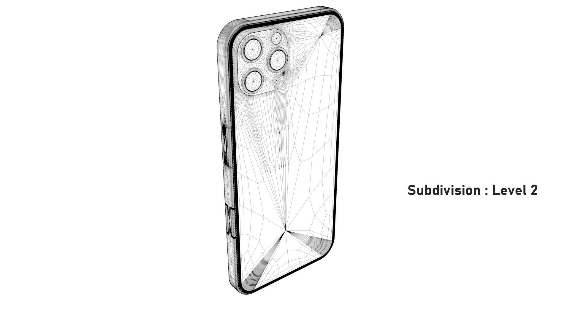 Apple iPhone 13 Pro Max Silver Low-poly 3D model_18