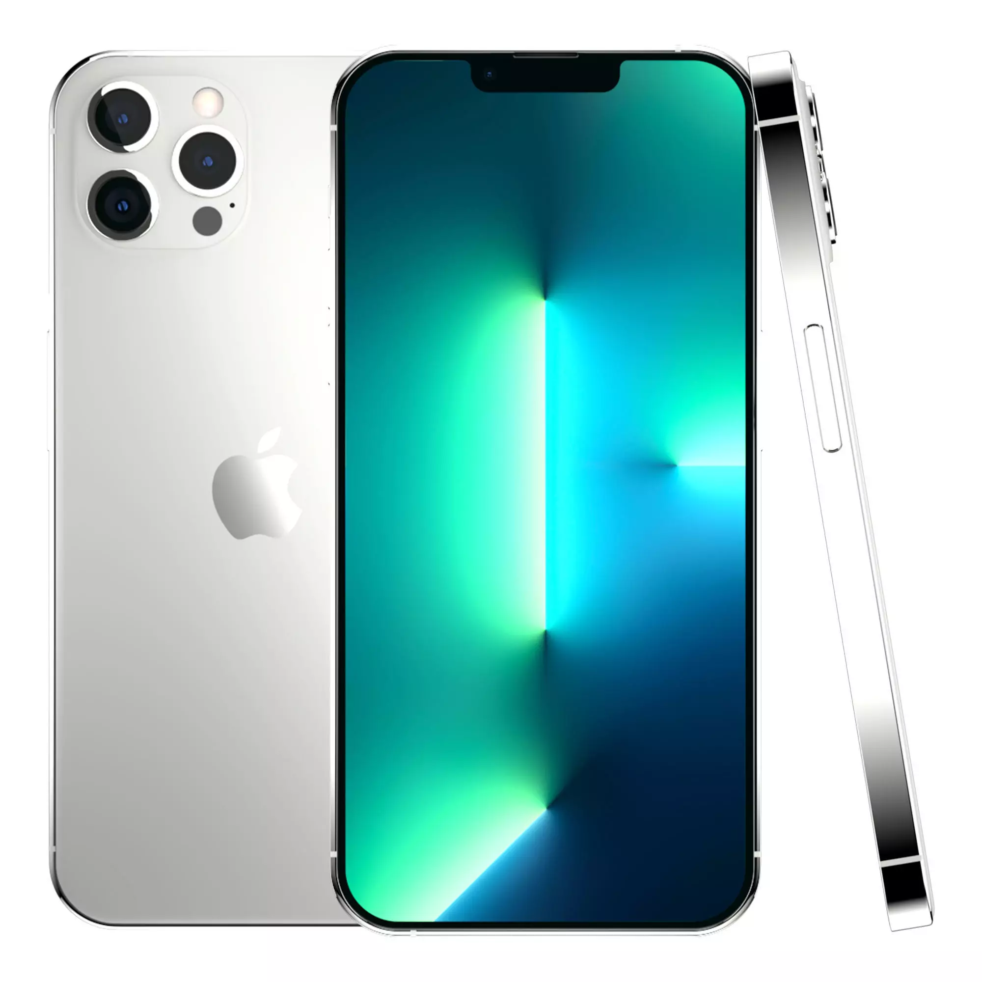 Apple iPhone 13 Pro Max Silver Low-poly 3D model_0