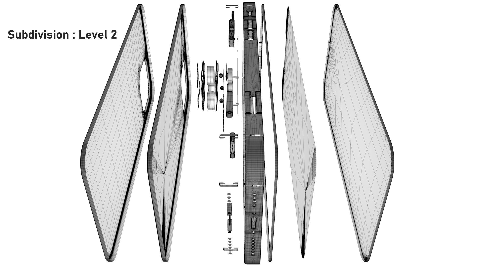 Apple iPhone 13 Pro Max Silver Low-poly 3D model_32