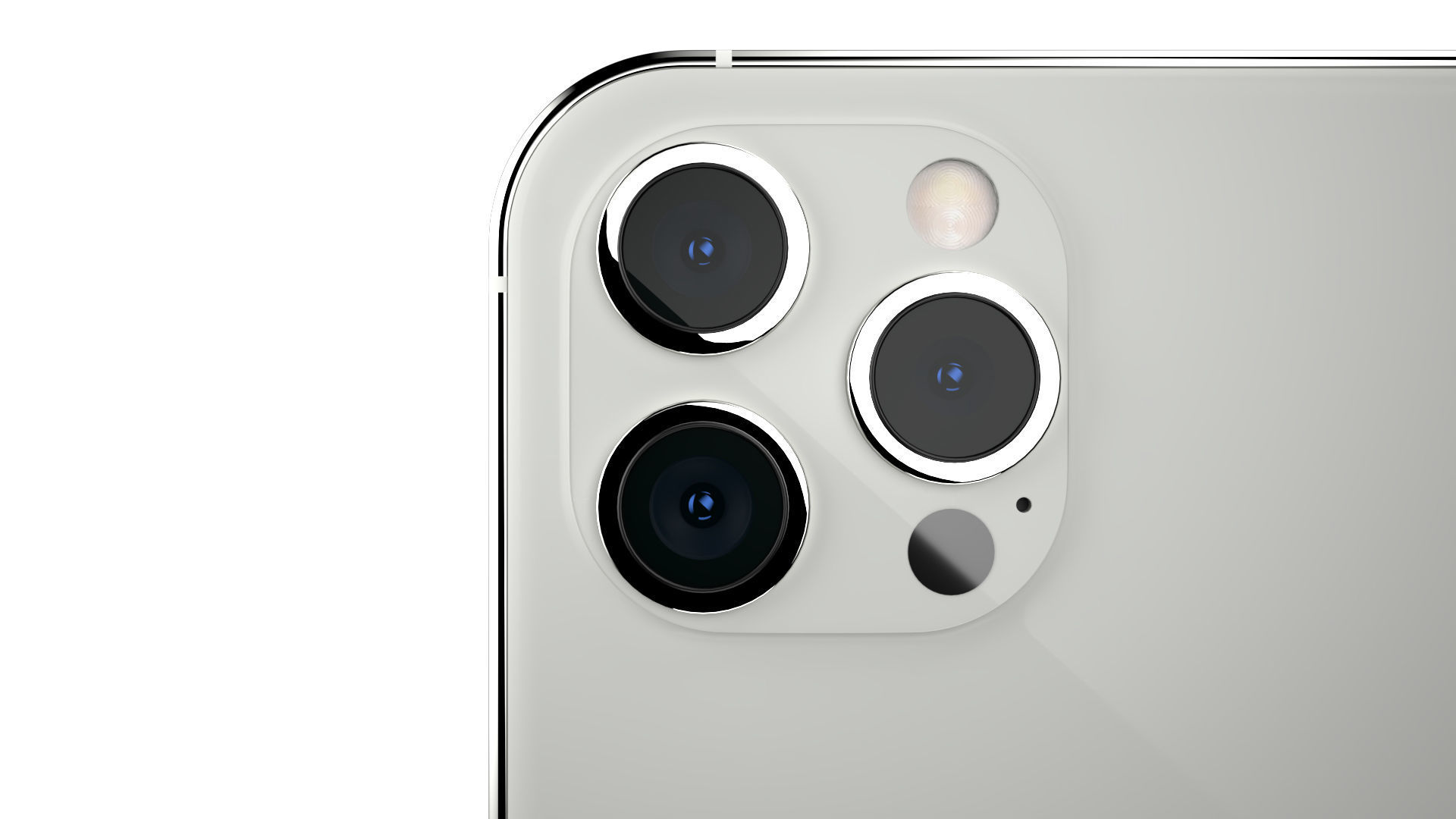 Apple iPhone 13 Pro Max Silver Low-poly 3D model_5