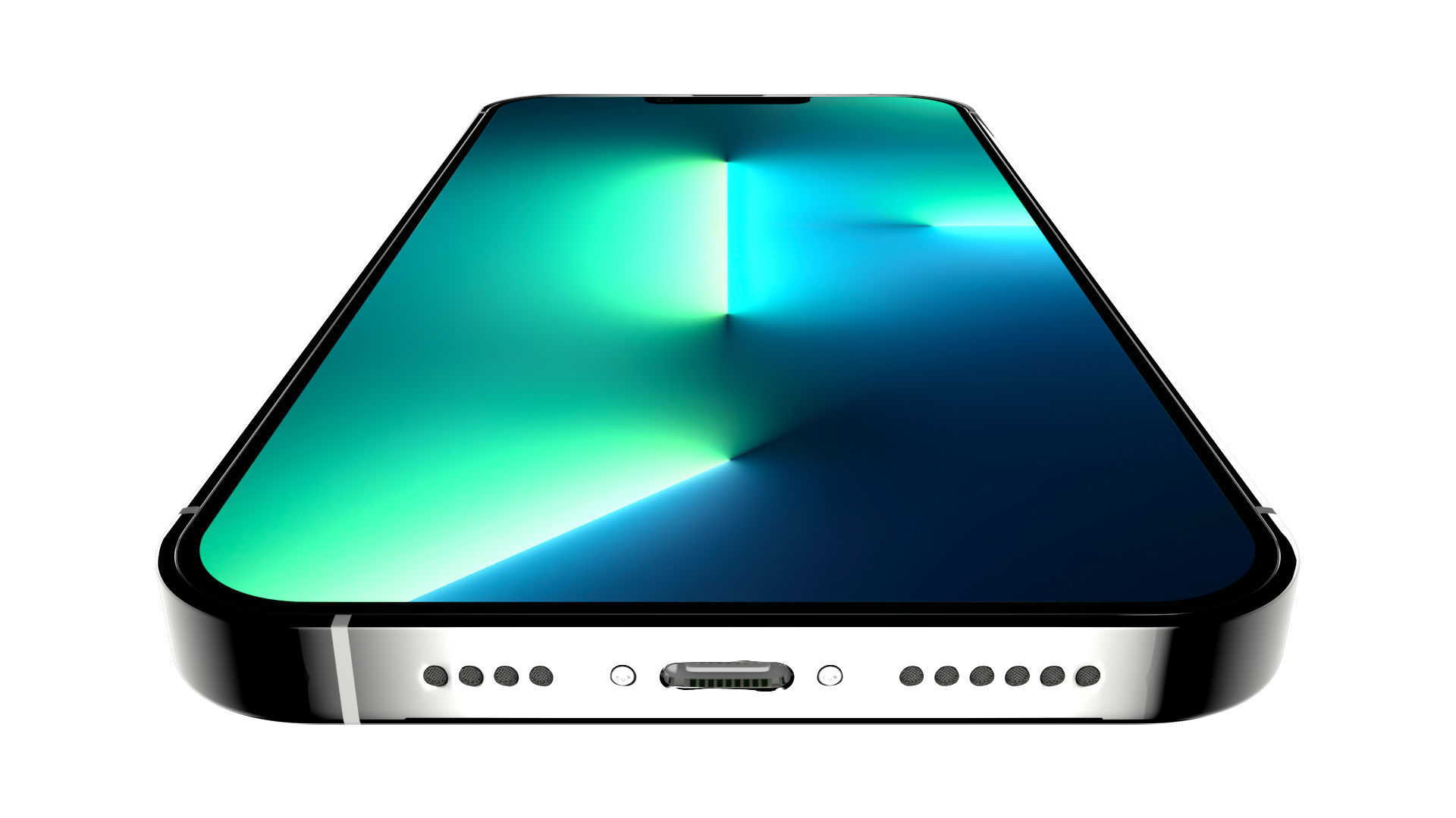 Apple iPhone 13 Pro Max Silver Low-poly 3D model_7