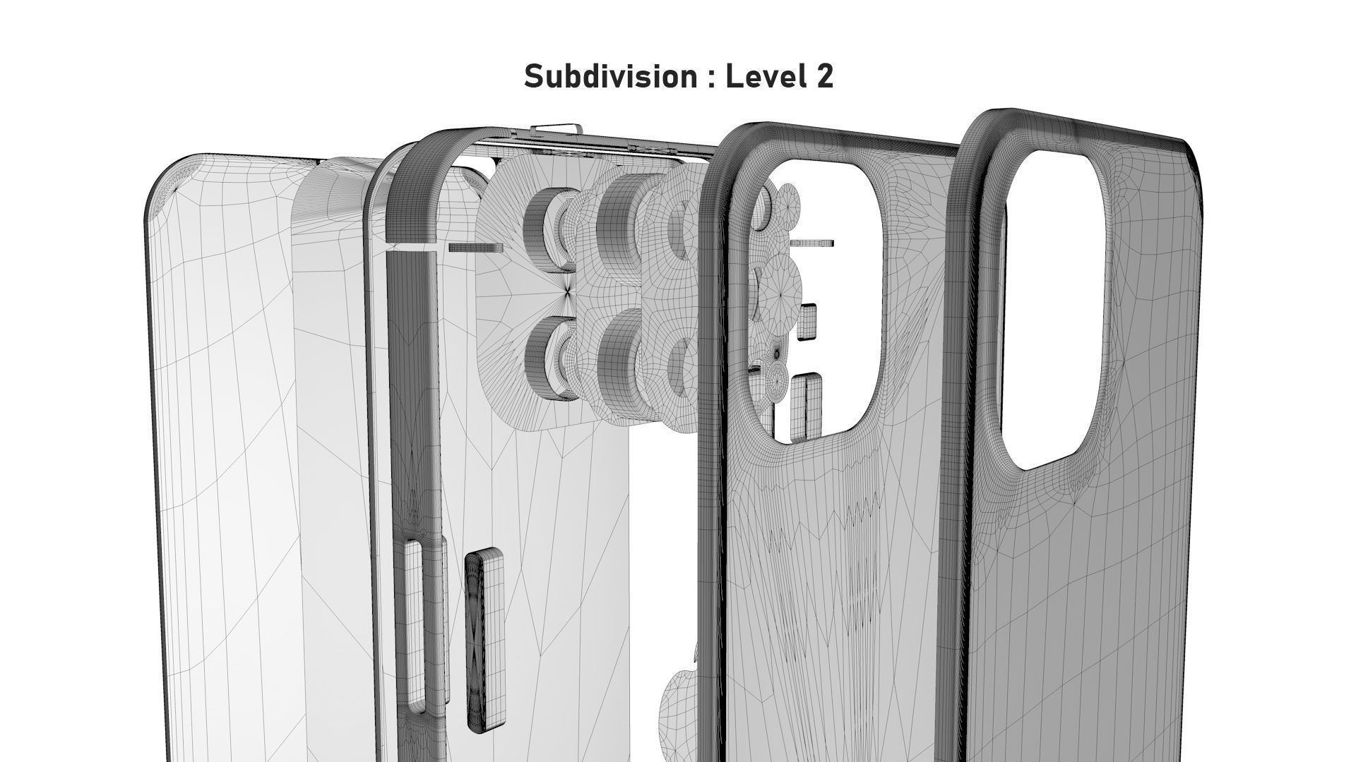 Apple iPhone 13 Pro Max Silver Low-poly 3D model_26