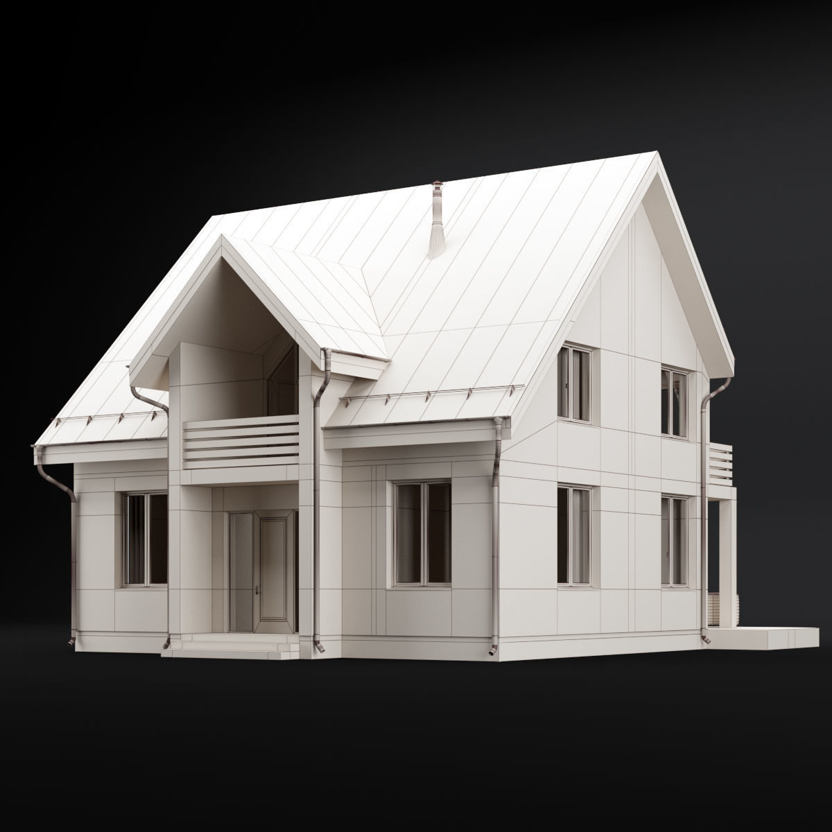 Modern house 04 3D model_3