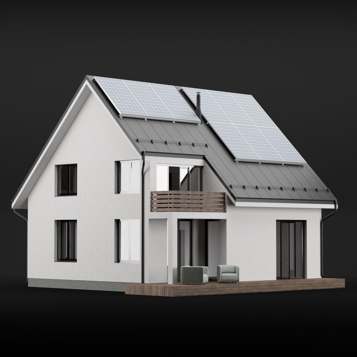 Modern house 04 3D model_6