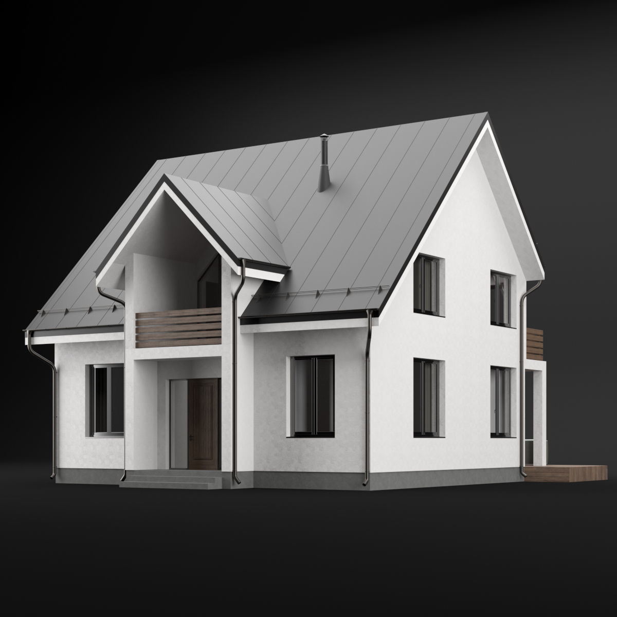 Modern house 04 3D model_2