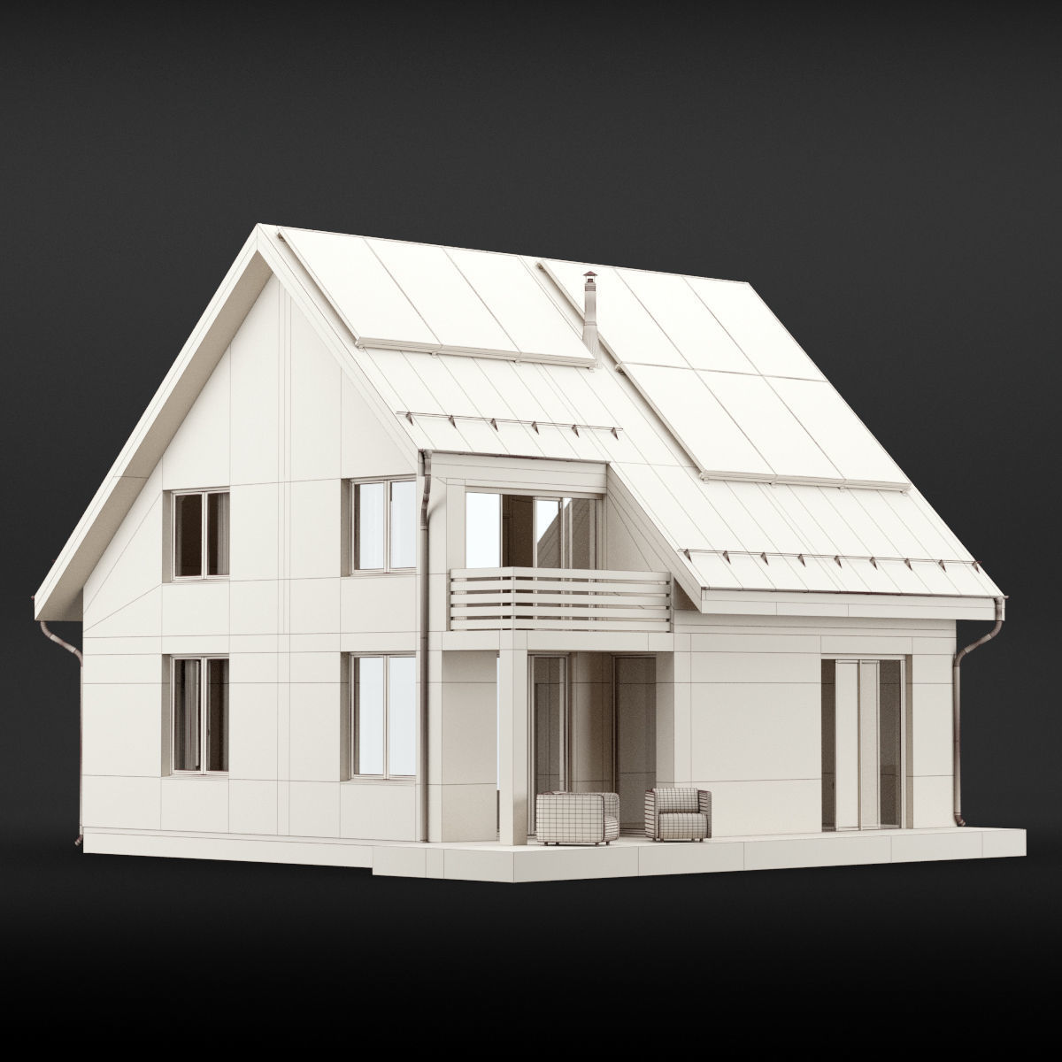 Modern house 04 3D model_7
